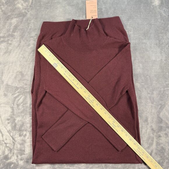 Quince Women's 100% Cashmere Turtleneck Sweater Maxi Dress Maroon Size M NWT - Picture 6 of 14